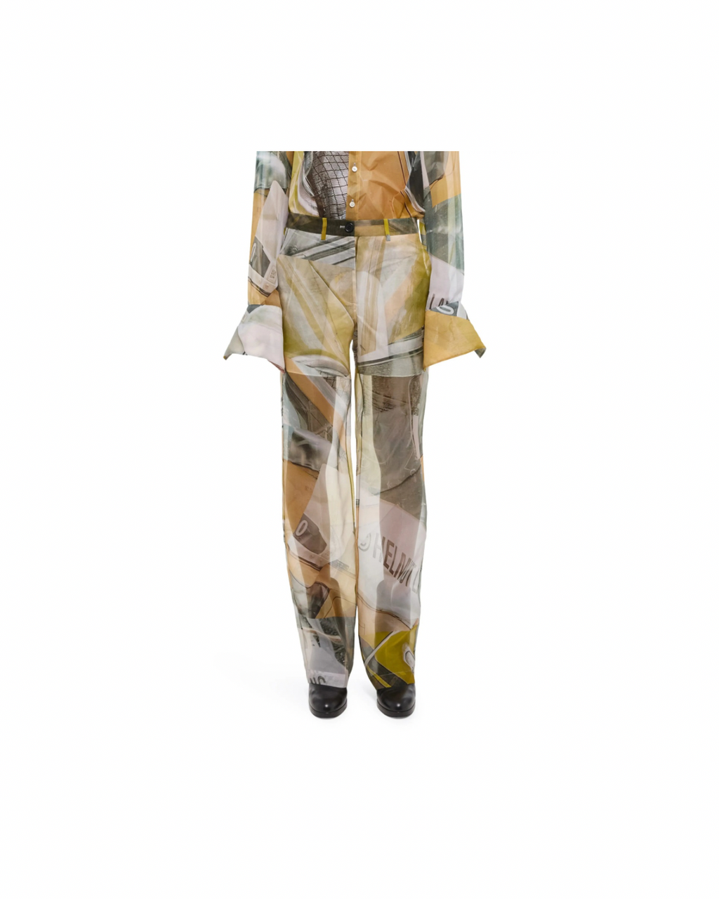 Helmut Lang Straight Leg Silk Pants