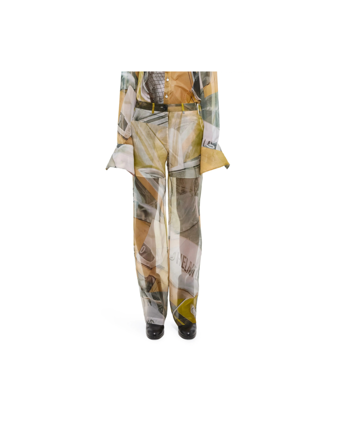 Helmut Lang Straight Leg Silk Pants